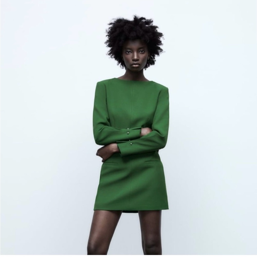 NWT Zara Woman Tailored Mini Round Neck Dress Size S